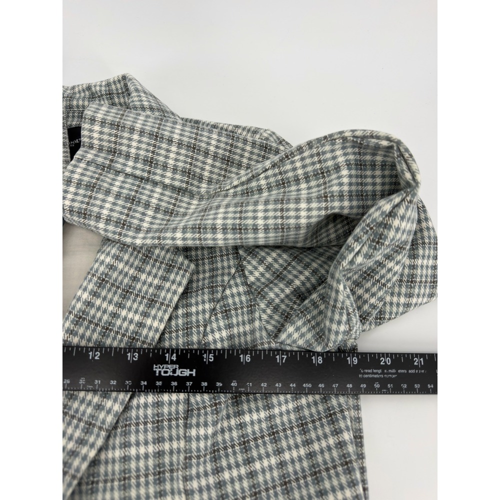 Liverpool Los Angeles Womens Large Plaid Knit Blazer Grey White Houndstooth L - Picture 5 of 7